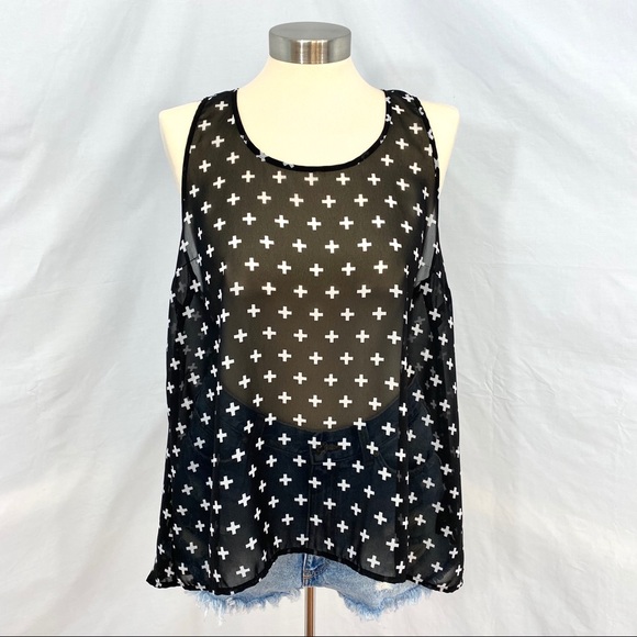 Sheer Rocker Chiffon Tank Top - Picture 2 of 4